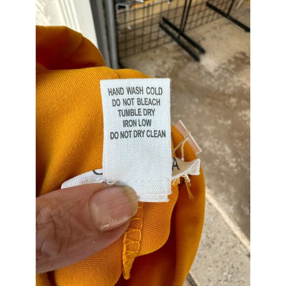 NWT Capella Yellow Minimalist Lagenlook Long Sleeve Turtleneck A-Line Dress  M - Picture 5 of 8